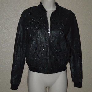 Sz S Neil Barrett Black Leather Destroyed Slim Fit Cropped Jacket